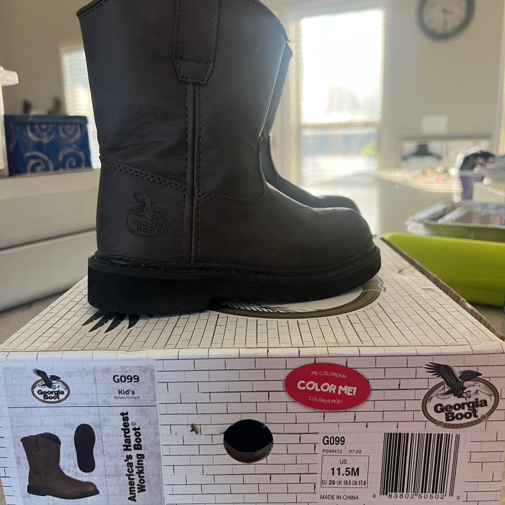 Georgia Boot Kids' Dark Brown Work Boots